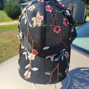 Floral Embroidered Baseball Cap